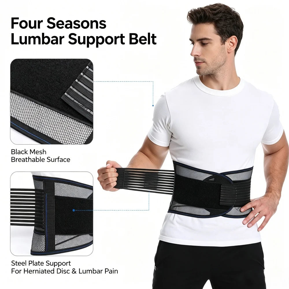Adjustable back support belt breathable lumbar brace for men and women provides effective support for the lower back Peaceful Pleasures Health and Wellness