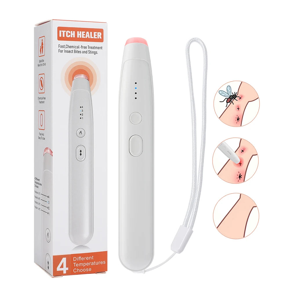 Portable Mosquito Insect Bite Relieve Itching Pen Rechargeable Bug Insect Bite Itch Relief Heat Pen for Camping Outdoor Children Peaceful Pleasures Health and Wellness Default Title
