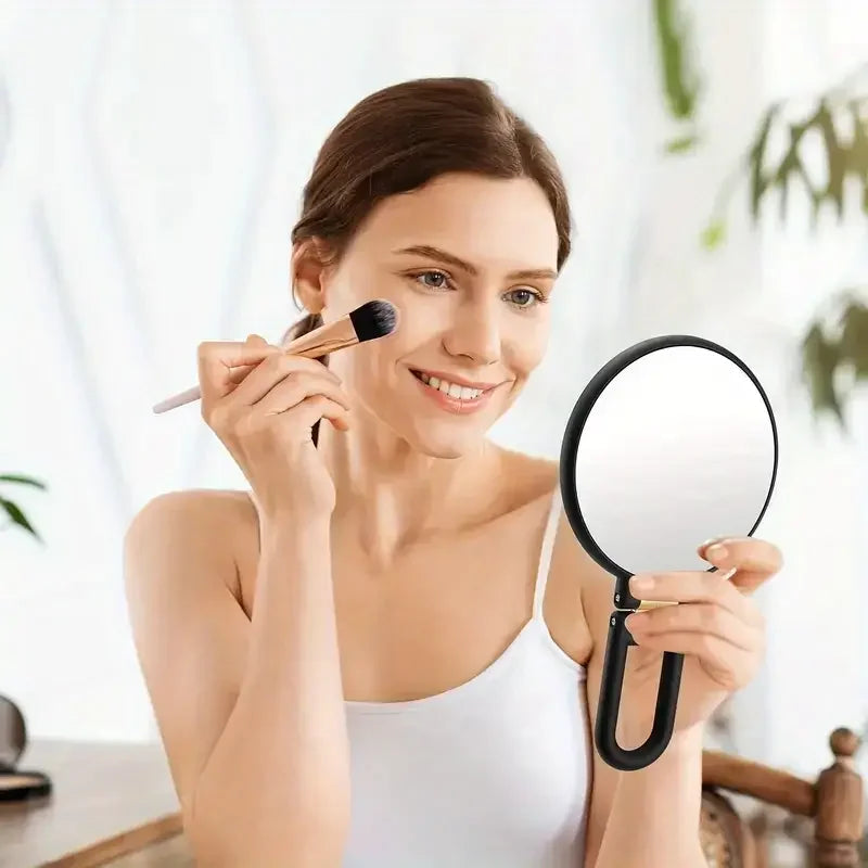 Dual-Sided 1X/50X Magnifying Makeup Mirror – Handheld Portable