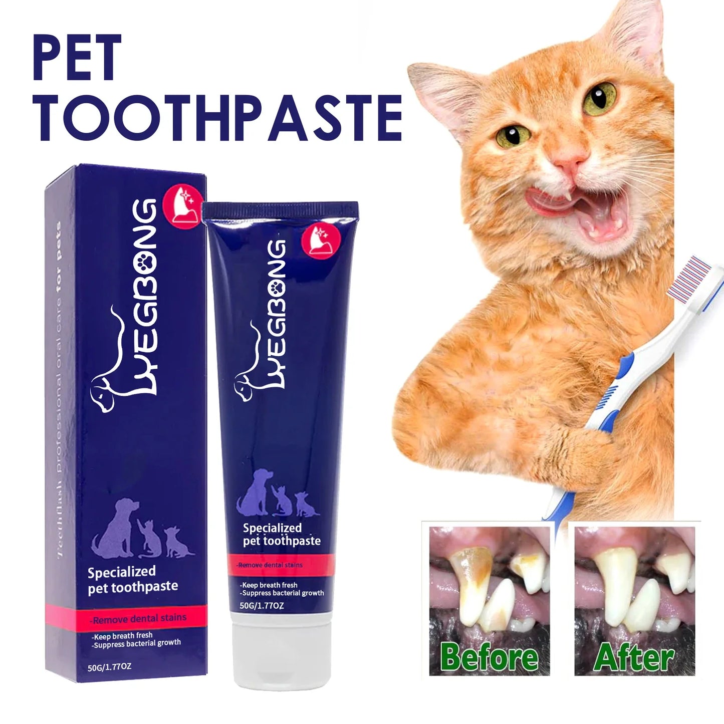 YEGBONG Pet Toothpaste – Tartar, Bad Breath & Whitening 50g