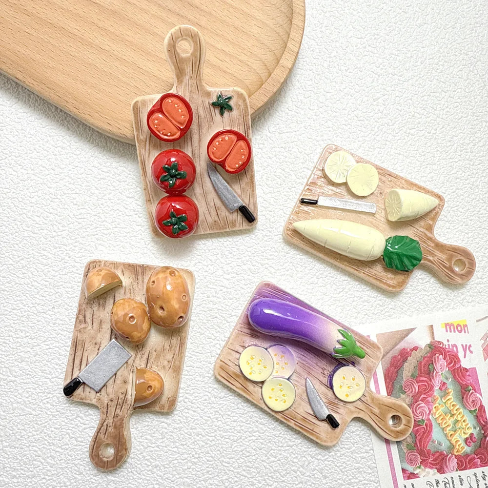 DIY Fridge Magnet Vegetable Cutting Board Potato Tomato Resin Car Vent Decor Storage Box Accessories Refrigerator Magnets 자석 Peaceful Pleasures Health and Wellness