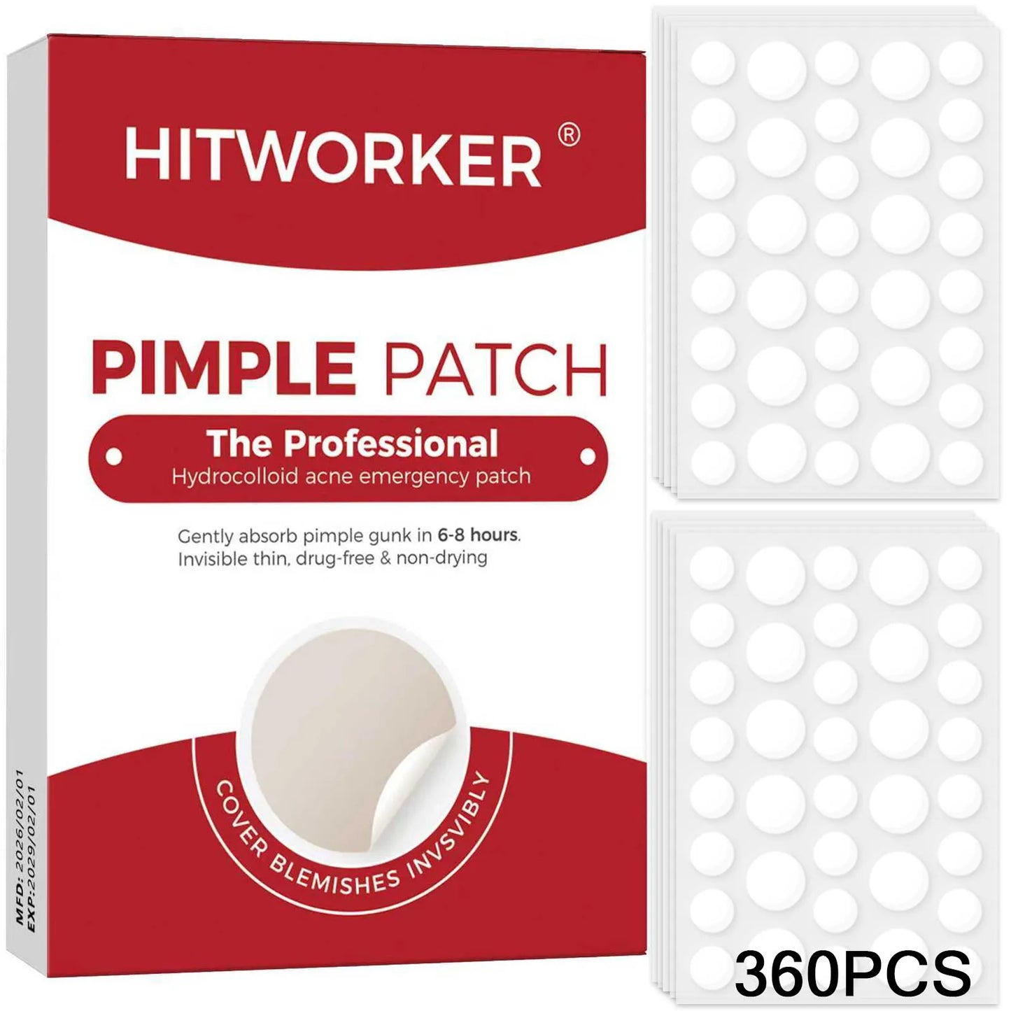 Invisible Waterproof Hydrocolloid Acne Patches – All Skin Types