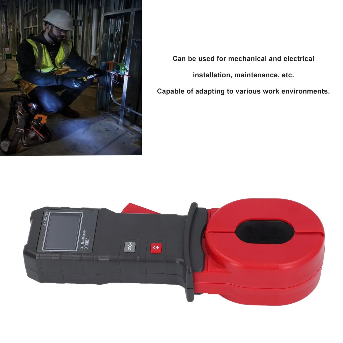 Ground Earth Resistance Meter Easy LCD Clamp Tester 0 01 500 Display