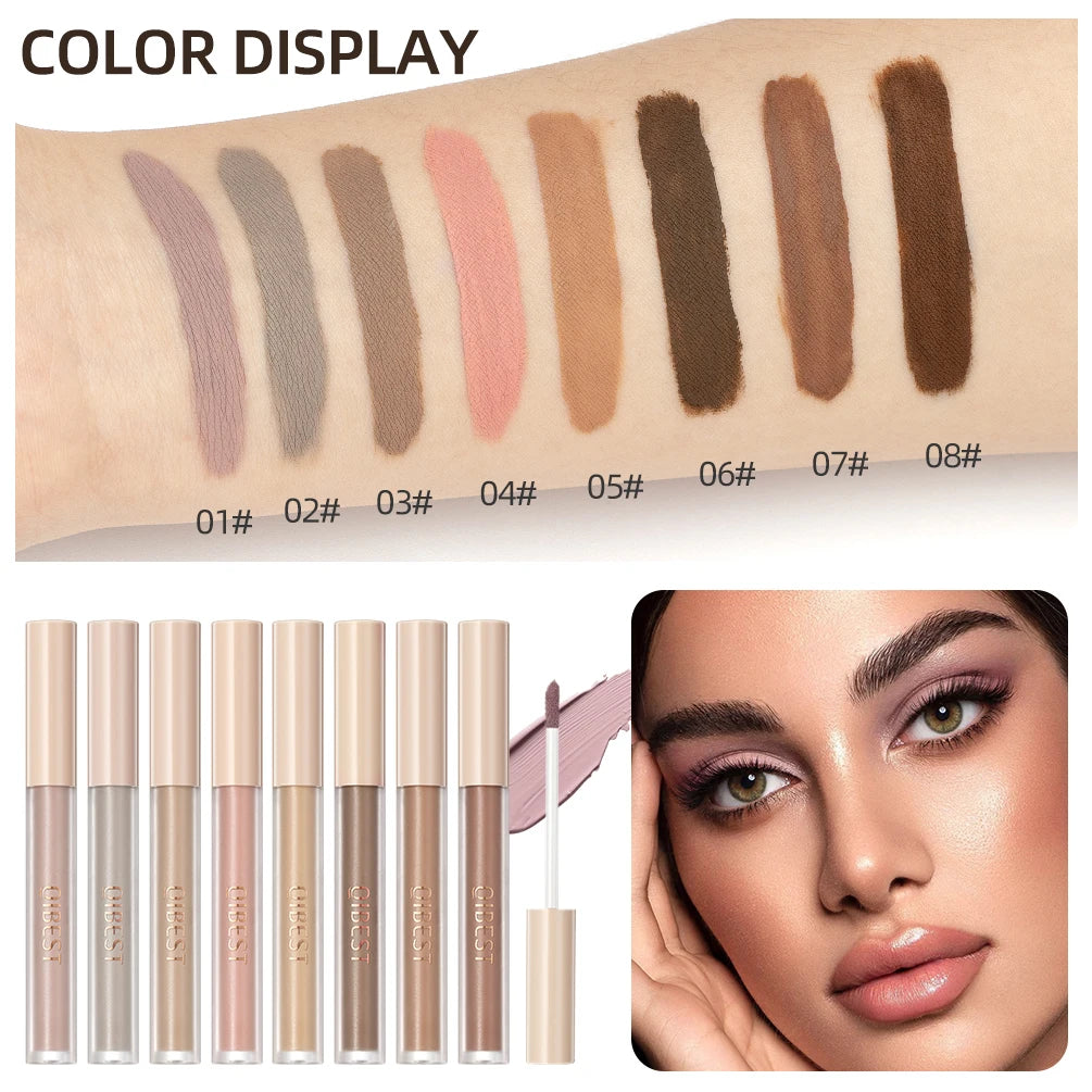 QIBEST 8 Color Matte Liquid Eyeshadow Set Long Lasting Waterproof Eye Shadows Quick-drying Nude White Eyeshadow Makeup Cosmetics Peaceful Pleasures Health and Wellness