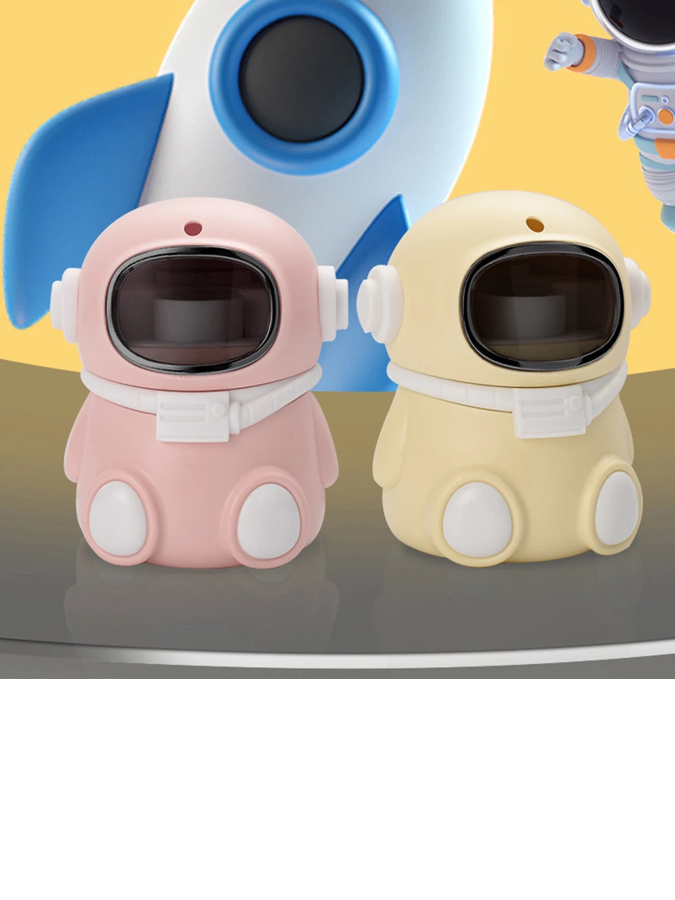 1Pcs Cartoon Astronaut Toothpick Storage Box Automatic Pop-up Toothpick Box Home Living Room Dining Room Toothpick Holder Peaceful Pleasures Health and Wellness