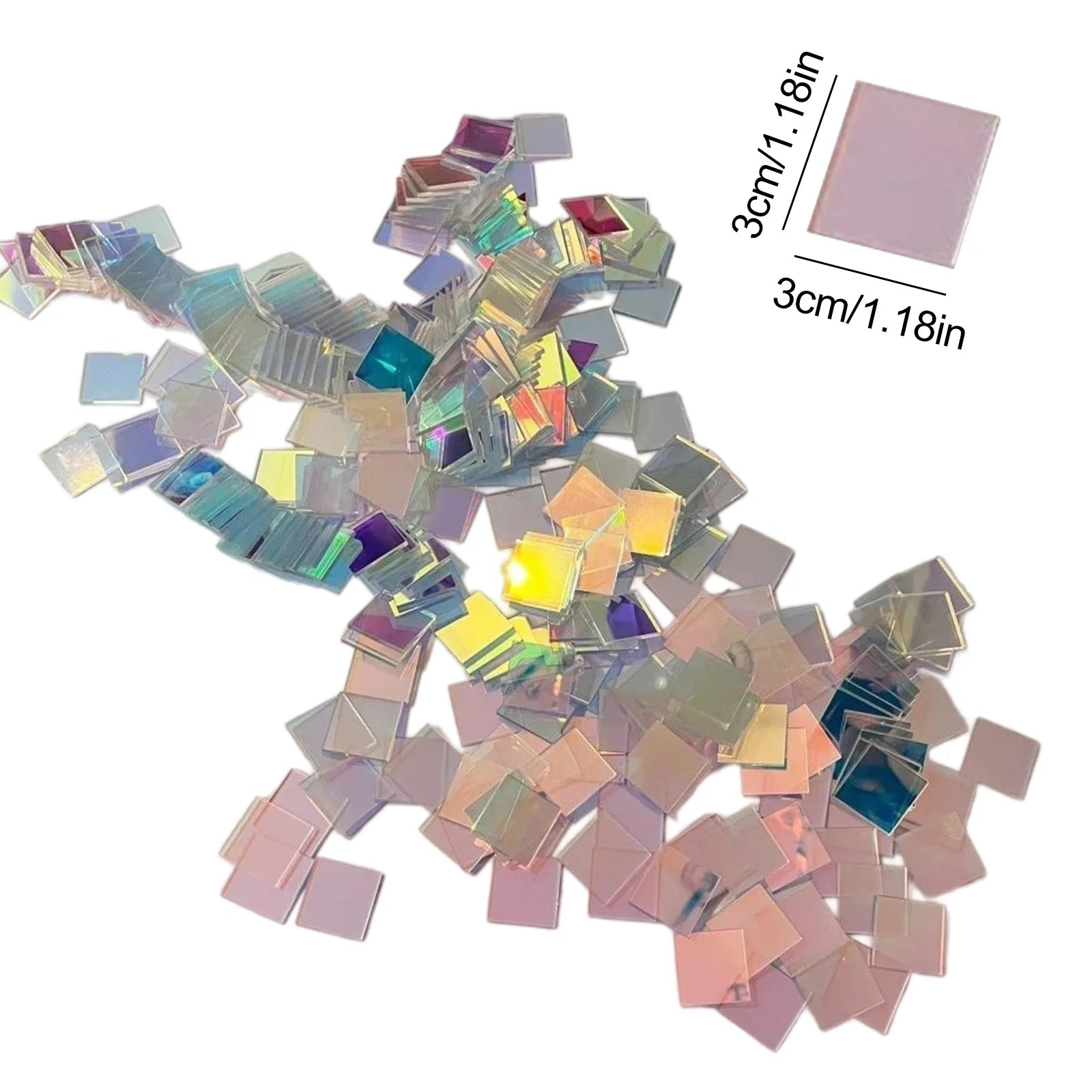 50/100PCS Riandiant Color Plexiglass Iridescent Square Acylic Sheets DIY keychains,Crafting,Home Decoration,Toys,Art Creation Peaceful Pleasures Health and Wellness