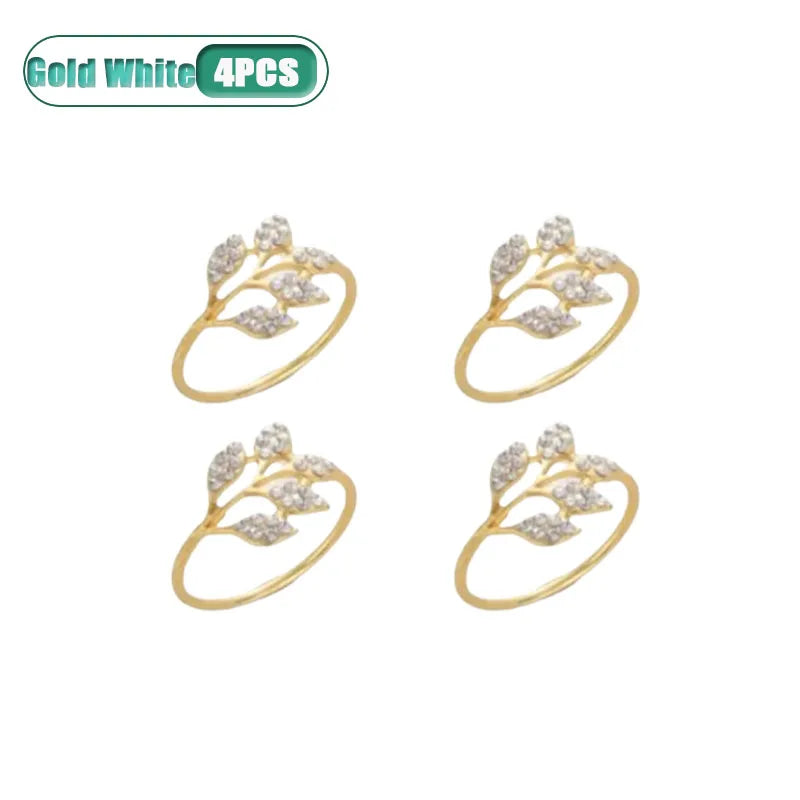 Metal Napkin Rings Green Leaf | Wedding & Party Table Decor