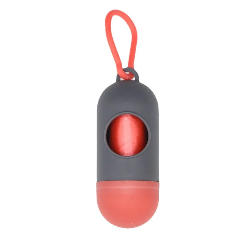 Portable Pet Waste Bag Dispenser Pill Shape Bullet-Shaped Garbage Box Cats Dogs Poop Extractive Clean-up Bags Outside Walking Peaceful Pleasures Health and Wellness