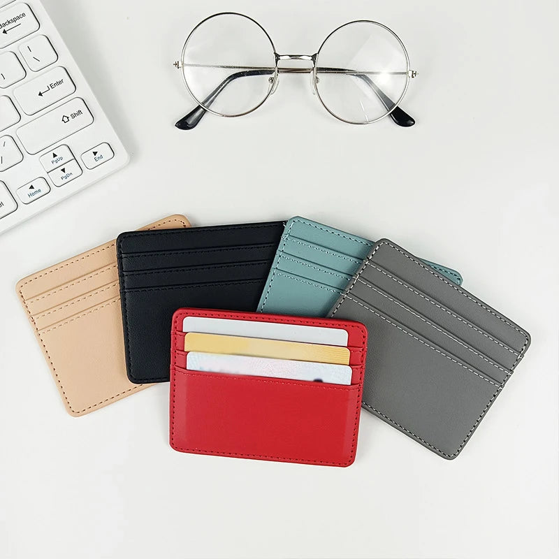 Travel-Ready PU Leather Card Holder Top Open Multi Card Slot Vintage Card Case Slim Wallet for Men and Women 8x10cm Peaceful Pleasures Health and Wellness
