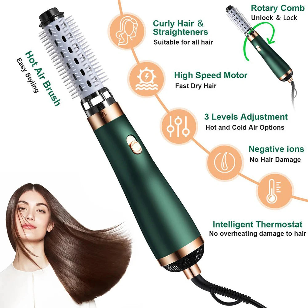 NEW Hair Dryer Comb Hot Air Curling For Hair Roller Blow Dryer Ionic Hair Straightening Brush Quick Dry Hair Curler Curling Iron Peaceful Pleasures Health and Wellness