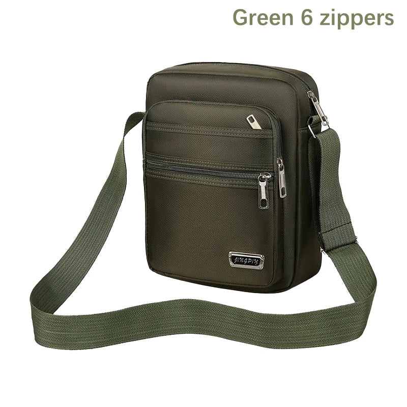 Men's Nylon Waterproof Crossbody Bag – Multi-Pocket Shoulder