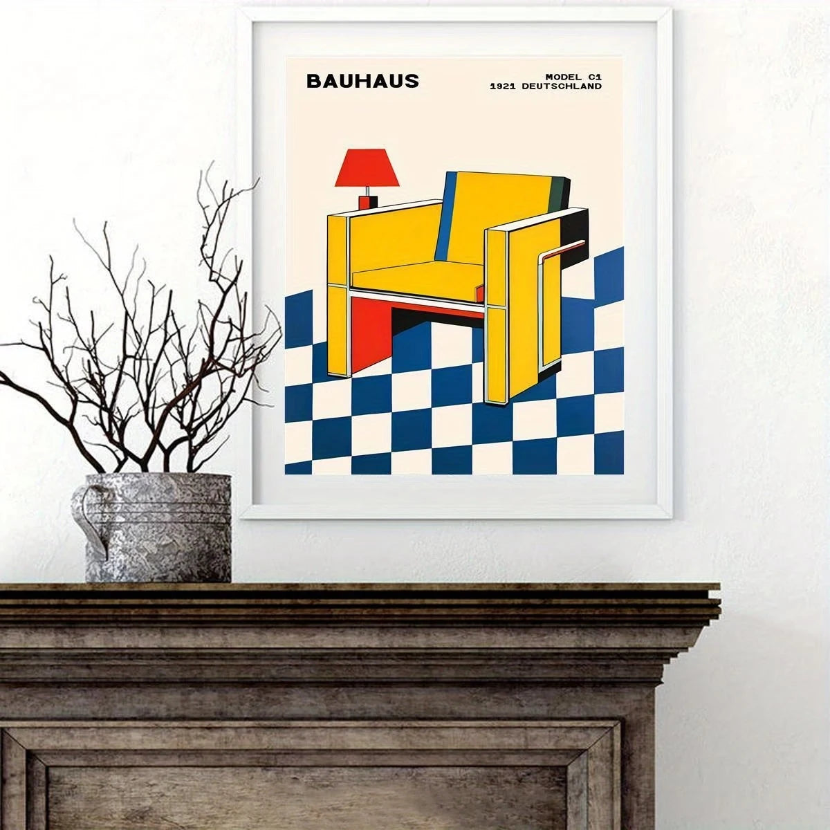 Modern Bauhaus Chair Canvas Wall Art Print | Home Decor