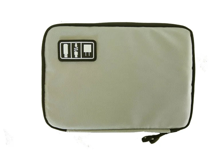 Cable Management Organizer Cable Winder Digital Product Storage Bag Phone Cord Protector Zipper Pouch Case Accessories Supplies Peaceful Pleasures Health and Wellness Gray Small