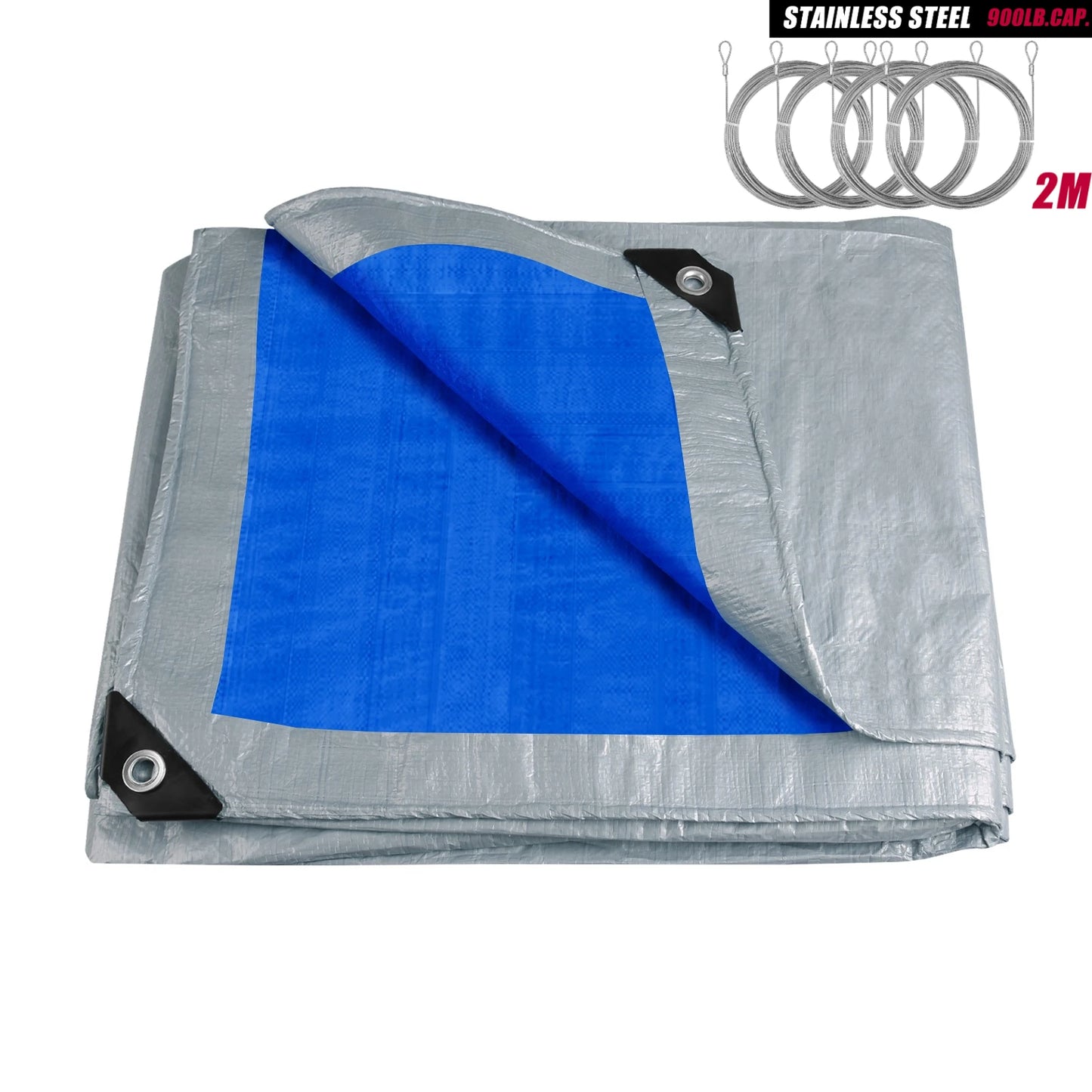 Heavy Duty Waterproof PE Tarp with Grommets | Multi-Size
