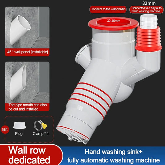 Anti-Odor Washing Machine Drain Pipe Tee Connector Adapter Drain Pipe Connector Oasis Select 3 125*90mm 16mm