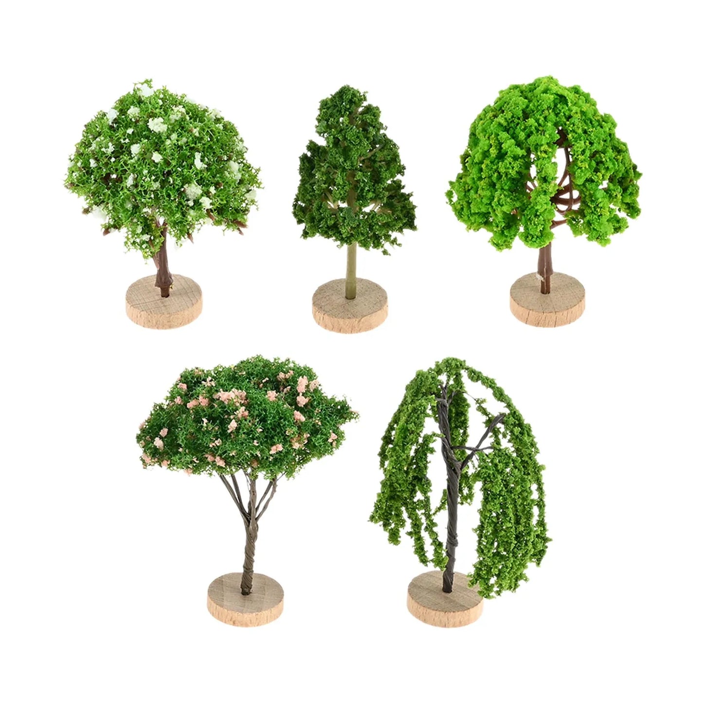 5-Pack Miniature Landscape Trees for Models, DIY & Dioramas
