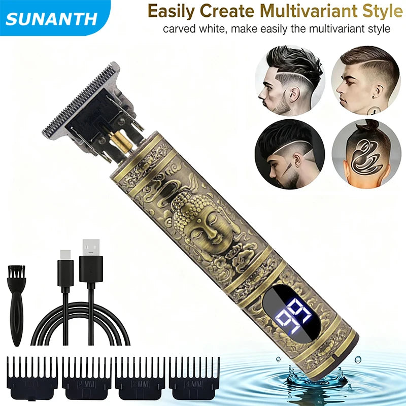 Men's Vintage Hair Clipper T9 Professional Portable Electric BarberHair Cutting Machine Boyfriend Gift/Hair Clipper Accessories Peaceful Pleasures Health and Wellness