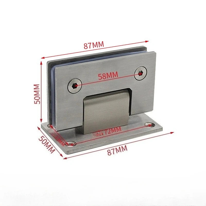 Stainless Steel Frameless Glass ShowerDoor Hinges,90 Degree Bathroom Glass Clamp Wall to Glass Bracket Clips Fit for 8-12mmThick Peaceful Pleasures Health and Wellness