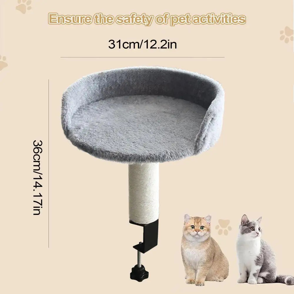 Desk Clamp Cat Bed – Space-Saving Hammock Perch & Soft Pad