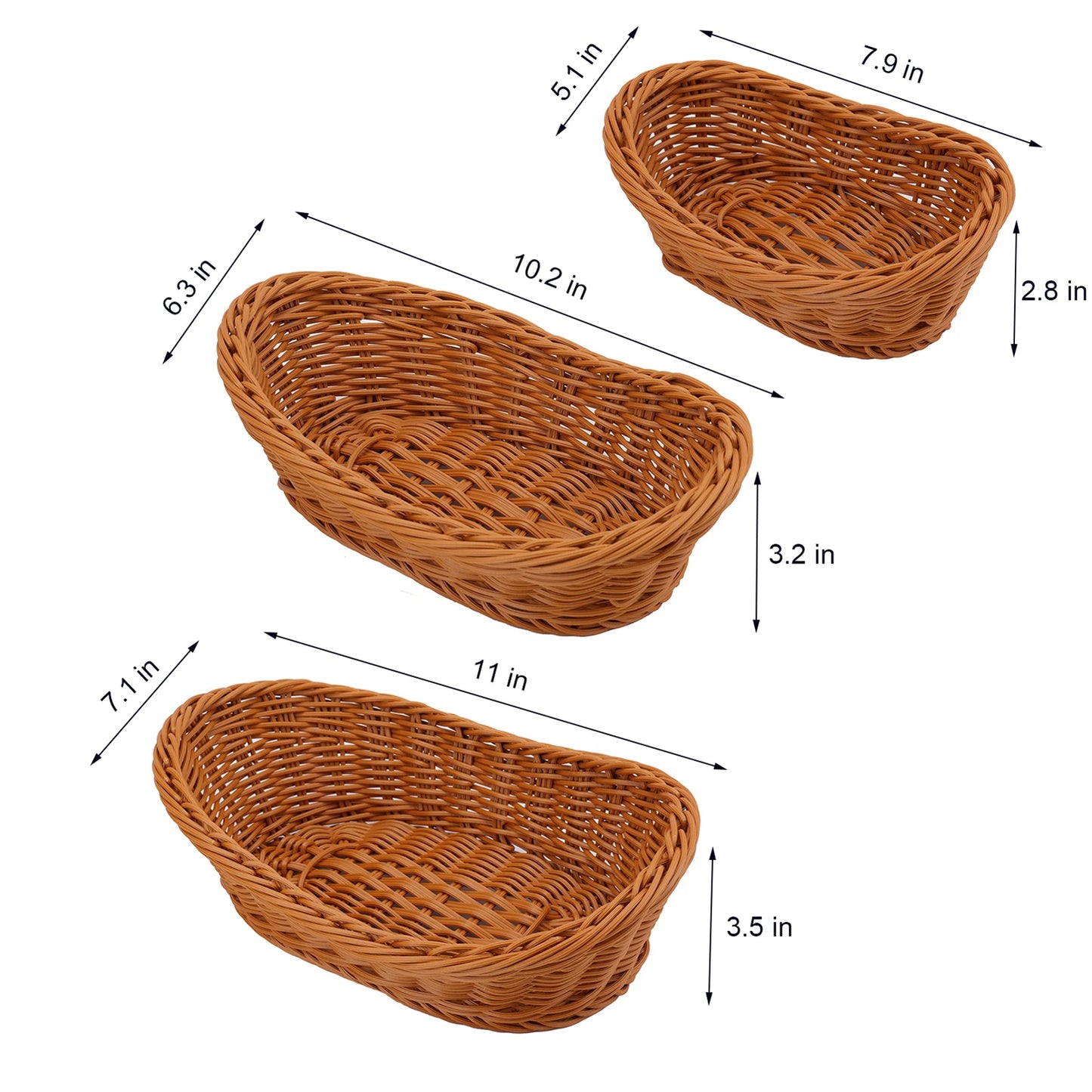 Simulation Hand Woven Rattan Basket Stylish Woven Fruit Candy Cake Food Serving Basket Tray for Restaurant Kitchen Table Peaceful Pleasures Health and Wellness