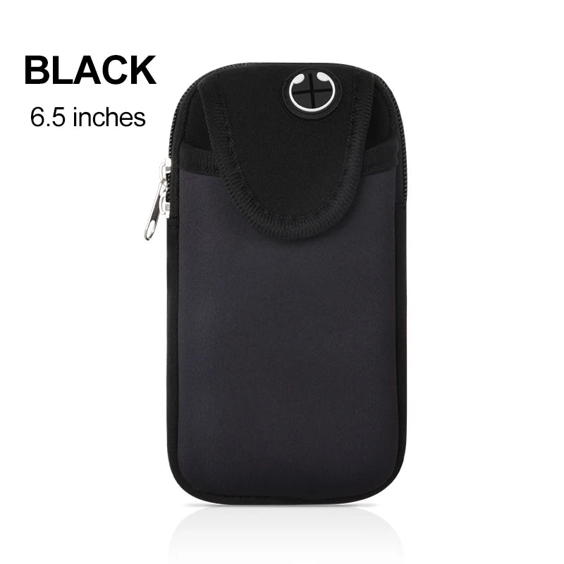 Mobile Phone Armband For Jogging iPhone 14 Pro Case iPhone15 Case For 13 iphone Hand Bag Wrist Holder Diving Material Sports bag Peaceful Pleasures Health and Wellness Black(6.5 inch)