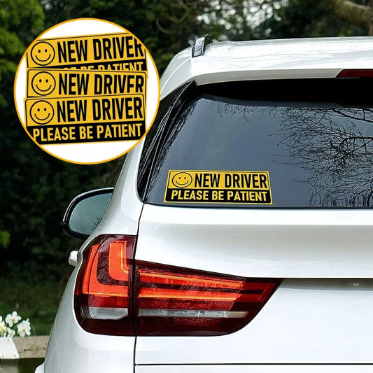 New Driver Please Be Patient Car Sticker Decal Set – 3 PCS Car Bumper Sticker Peaceful Pleasures Health and Wellness