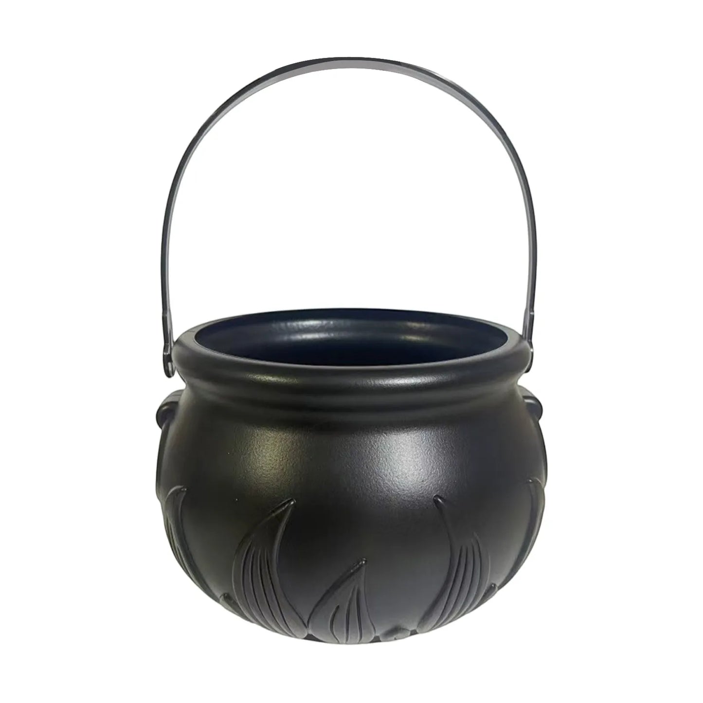 Halloween Witch Cauldron Candy Bucket – Flame Stripe Pot Decor