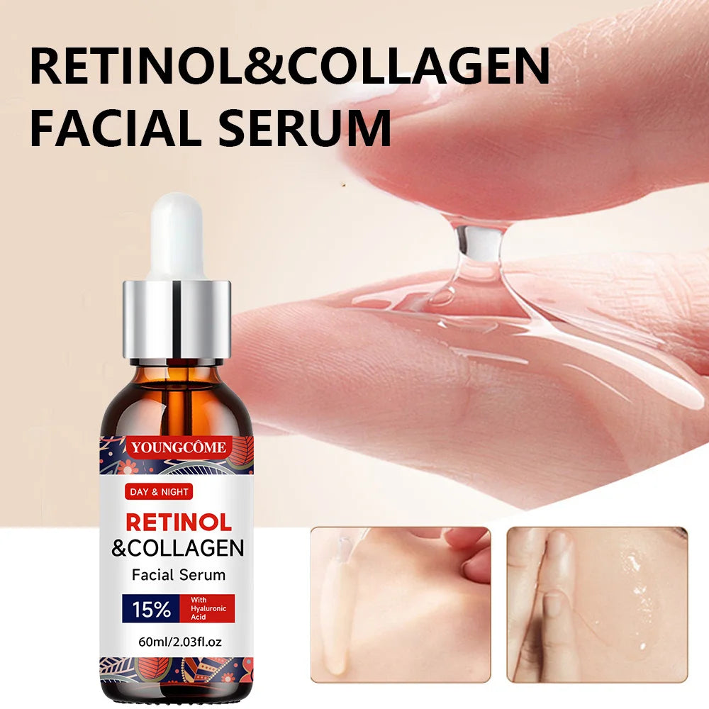 Retinol Collagen Facial Serum with Hyaluronic Acid - Daily Hydrating Skin Care for All Skin Type Peaceful Pleasures Health and Wellness