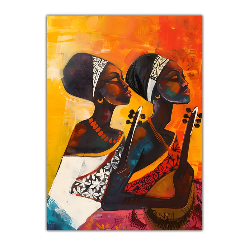 African Tribal Female Portrait Canvas Wall Art | Abstract Decor Canvas Wall Art Peaceful Pleasures Health and Wellness 03 21X30cm No Frame China Mainland