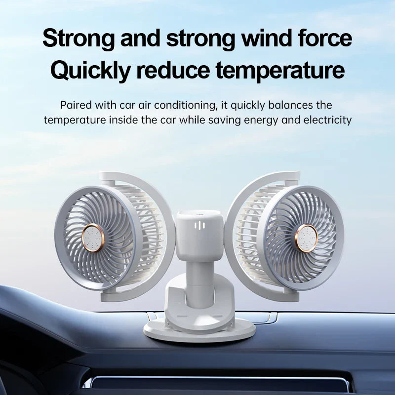 URGGU Y6 Dual Head USB Clip & Desk Fan with Timer & Light