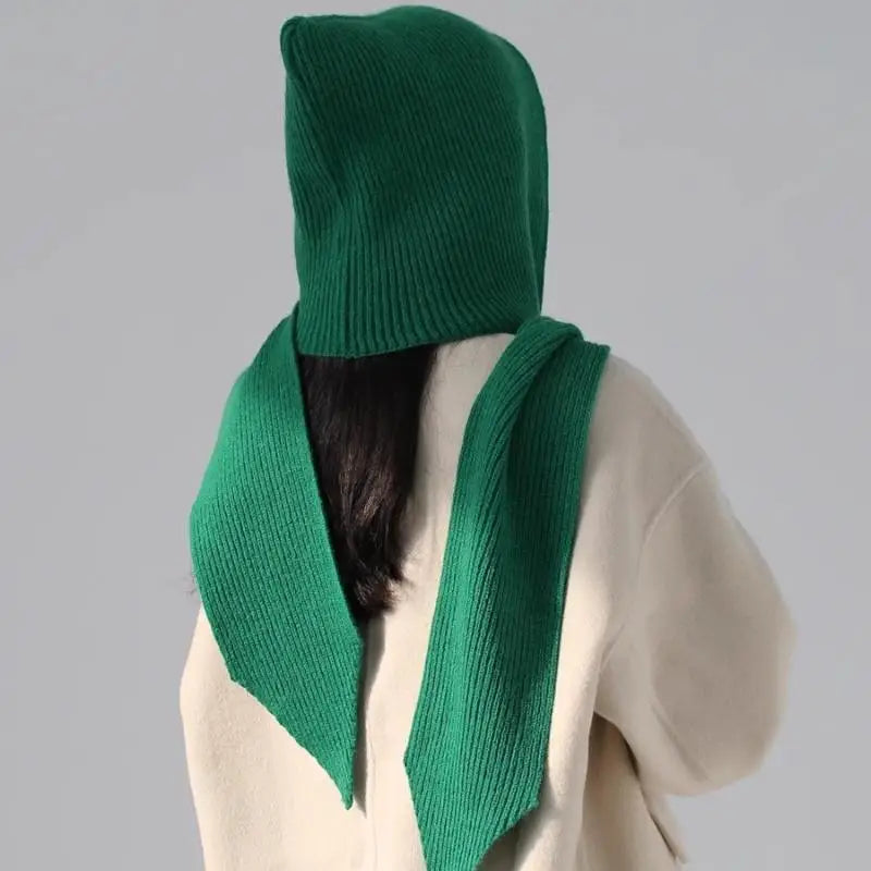 Women's Bonnet Balaclava Hat & Scarf Set | Korean Beanie Warmer