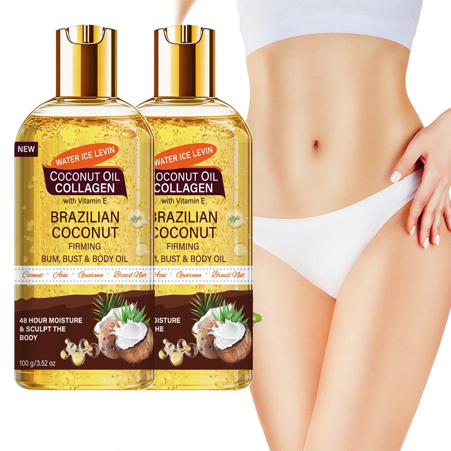 Brazilian Firming Body Oil – Coconut & Collagen | 100g Firming Body Oil Peaceful Pleasures Health and Wellness
