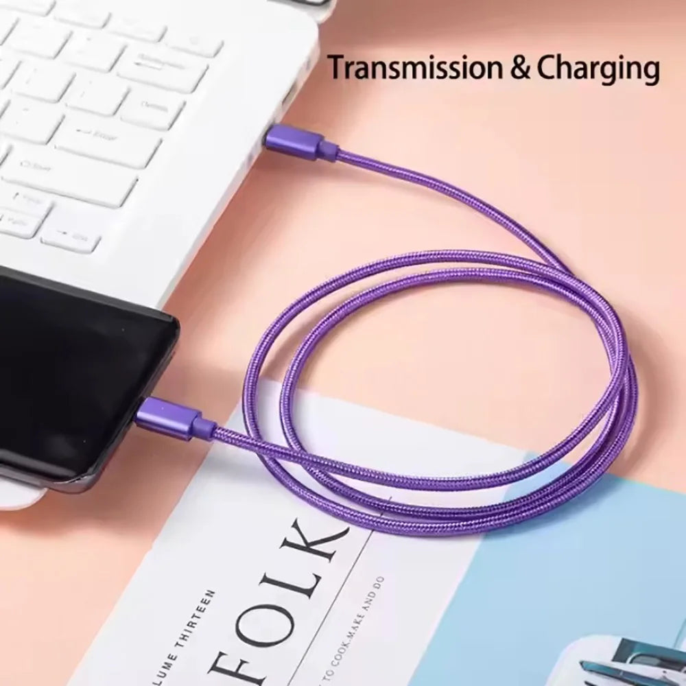 66W USB-C to USB-C Fast Charging Nylon Cable 1M 2M 3M