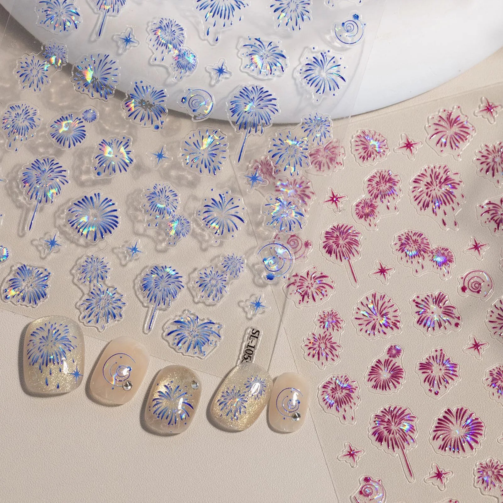Christmas Seashell Glitter Manicure Nail Decals Self Adhesive 5D Embossed Laser Sticker Nail Supplies For Nails Art Decorations Peaceful Pleasures Health and Wellness