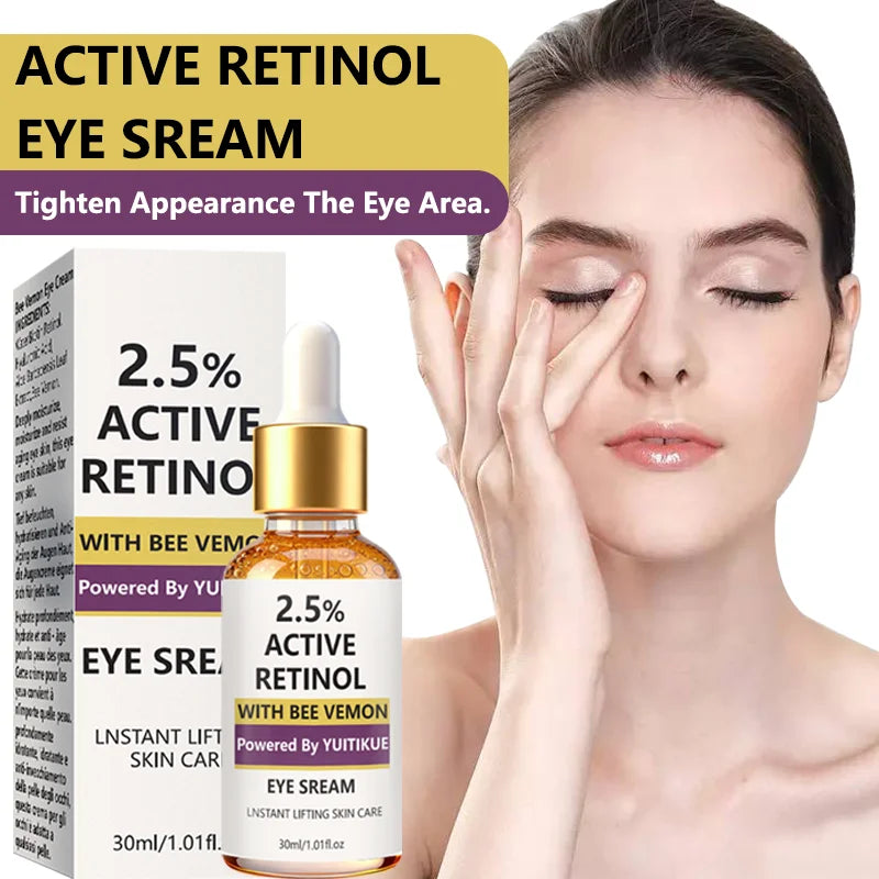 YUITIKUE 2.5% Active Retinol Eye Cream | With Bee Venom | Instant Lifting & Anti-Aging Care For Delicate Eye Area 30ml Peaceful Pleasures Health and Wellness