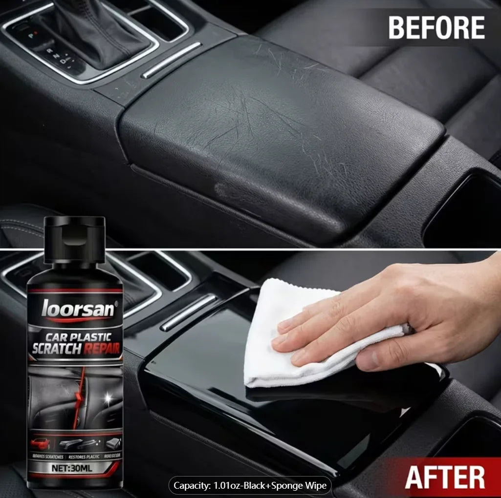 Car Plastic Scratch Repair & Dashboard Restorer with Sponge