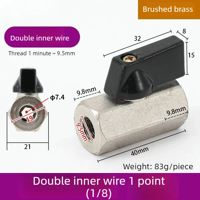 Copper Mini Ball Valve PT 1/8 1/4 3/8 1/2 Threaded Water Gas