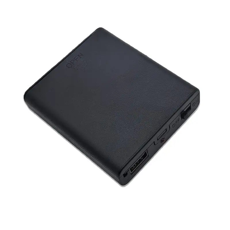 1pc AA Battery Box 4 Slots AA Battery Holder No.5 Battery Case With Power Switch And USB Female Socket Indicator Light Black Peaceful Pleasures Health and Wellness