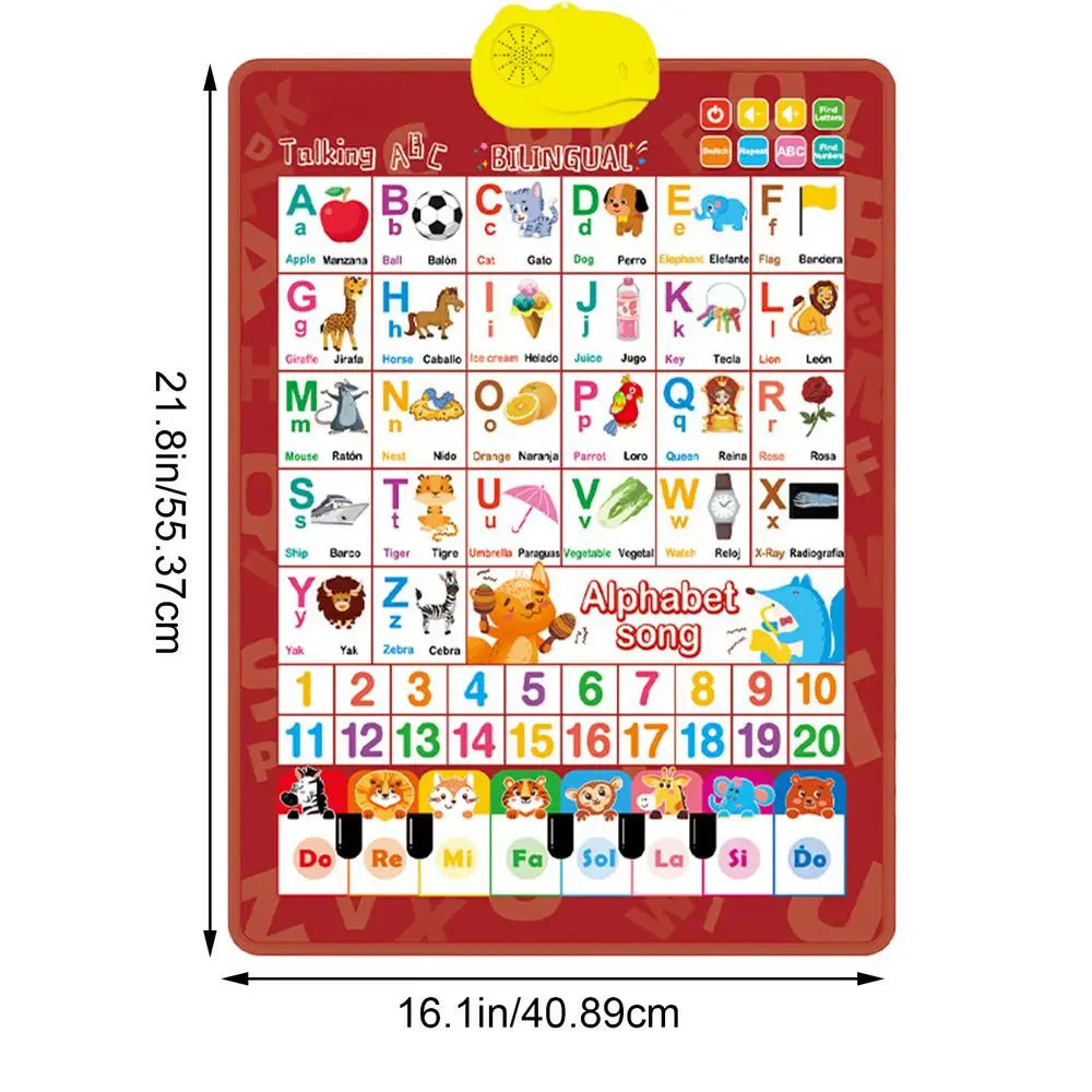 Bilingual Talking Wall Chart – English & Spanish Toddler Toy
