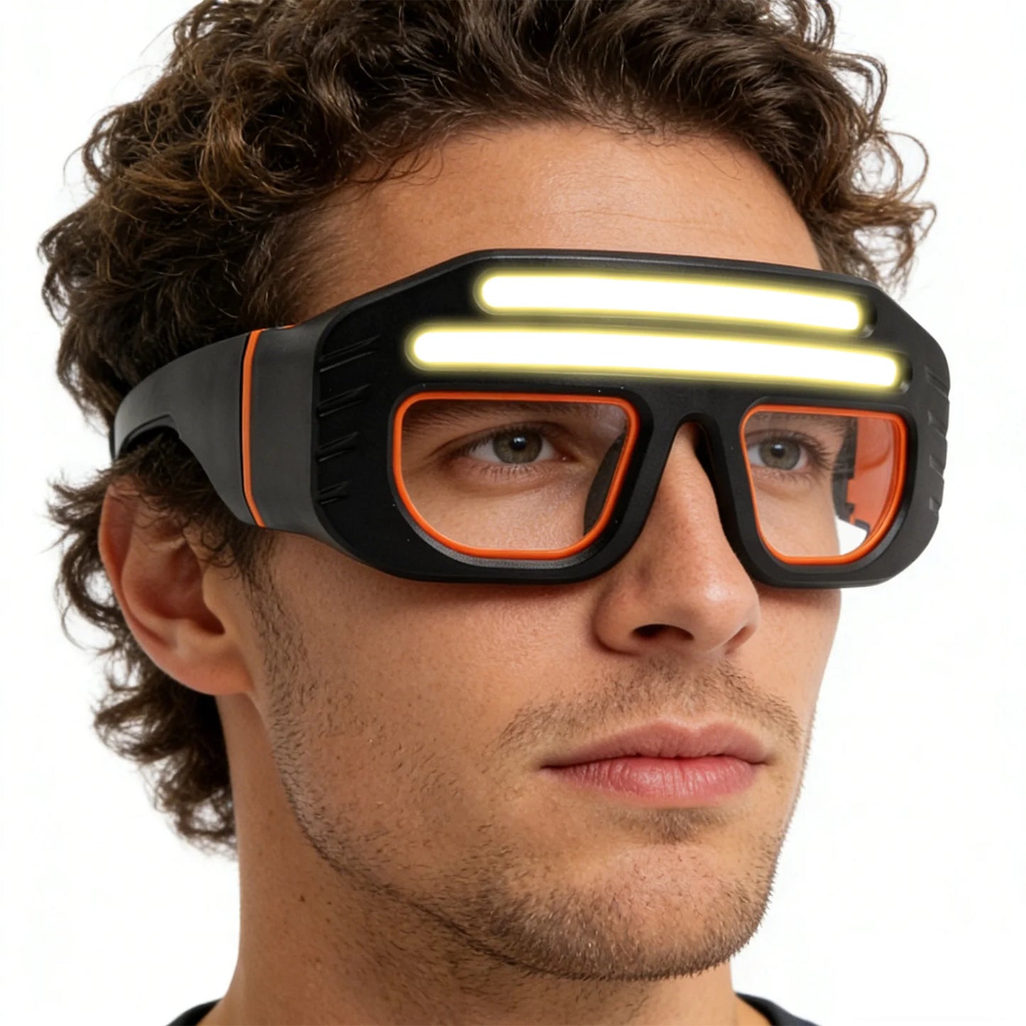 LED COB Double Light Source Protective Eyewear IPX4 Waterproof Headlight Light Up Glasses Headlamp for Camping Hiking Running Peaceful Pleasures Health and Wellness