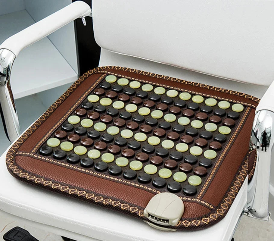 Jade Tourmaline Heated Seat Cushion | 8-Level Massage Pad