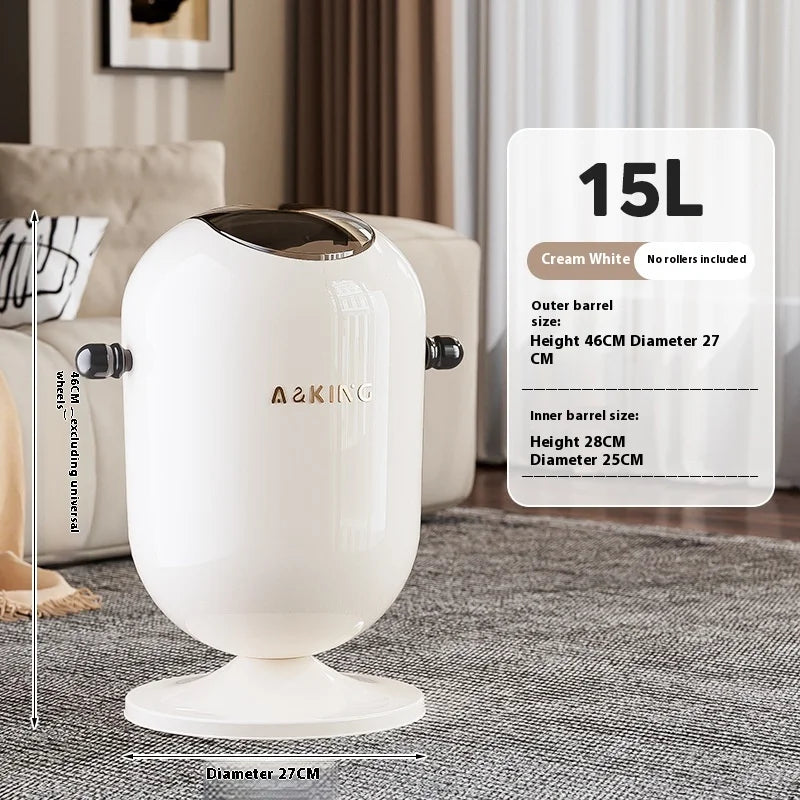 Touch-Free Stainless Steel Trash Can | Large Capacity Floating Lid