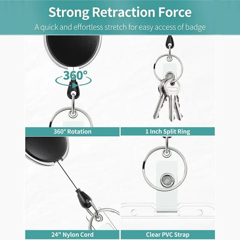 Clear Double-Sided ID Badge Holder Lightweight Card SleeveWork School Gym Easy Swipe Scan Without Removal Multipurpose Organizer Peaceful Pleasures Health and Wellness