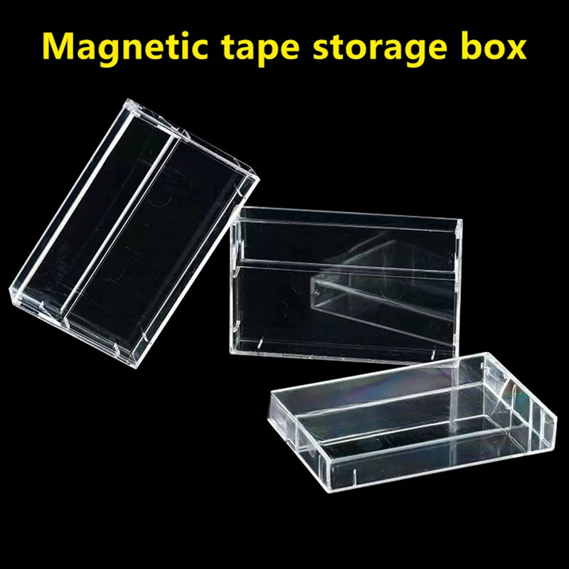 Transparent Cassette Tape Storage Box | Dustproof ABS Case