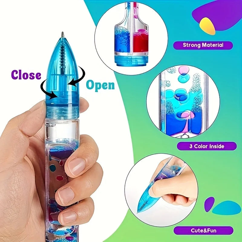 Liquid Motion Bubble Pen – Stress Relief Ballpoint, 6 Colors