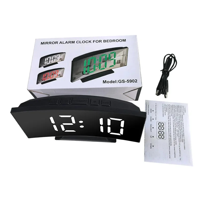 LED Digital Alarm Clock | Temperature Display, Adjustable Brightness