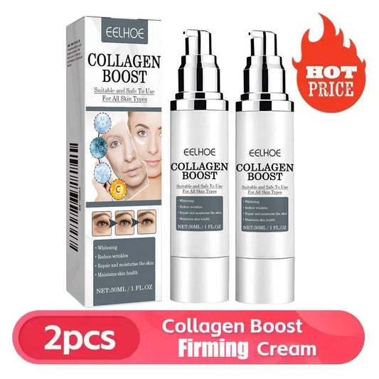 Collagen Booster Face Cream Moisturizing Firming Skin Care for Women Reduces Wrinkles Fine Lines 30ml Hyaluronic Acid Skincare Peaceful Pleasures Health and Wellness