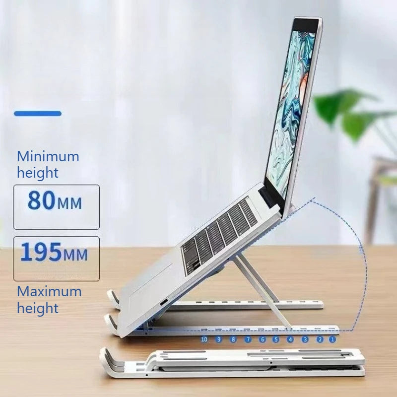 Foldable Laptop Stand | 10-Level Height Adjustable Notebook Holder