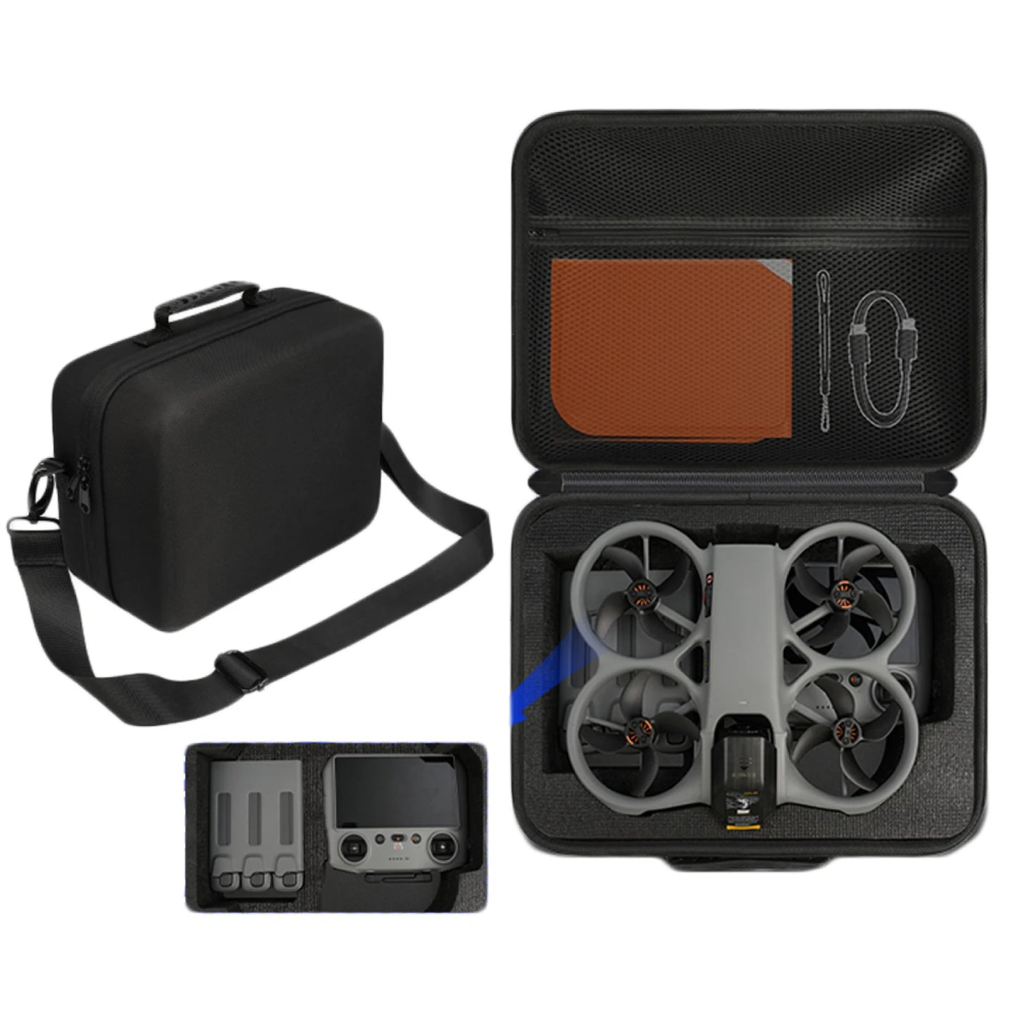 For DJI Avata 360 Carrying Case EVA Hard Shell Shockproof Portable Shoulder Strap Custom Fit For Drone and Accessories Black Peaceful Pleasures Health and Wellness