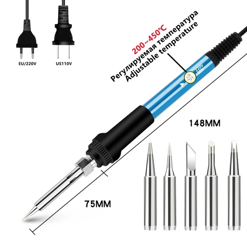 60W Adjustable Soldering Iron | 110V/220V CE Certified SLADE Peaceful Pleasures Health and Wellness
